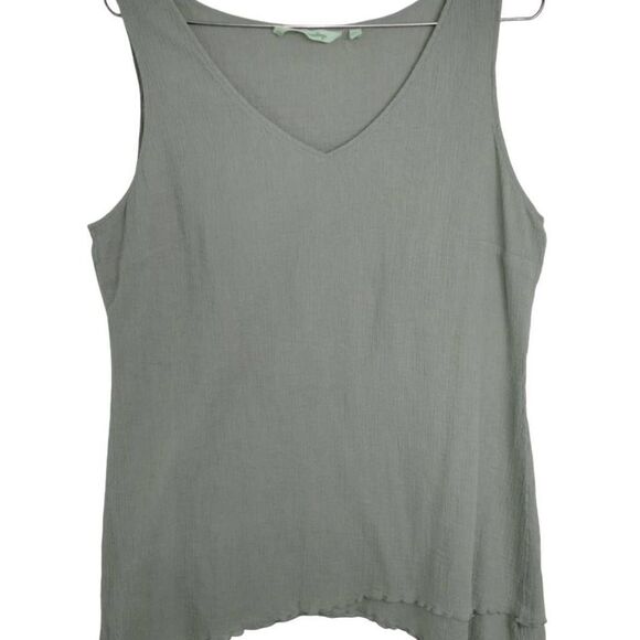 Soft‎ Surroundings Womens Top Celery Green Asymmetric Tank - Picture 1 of 9